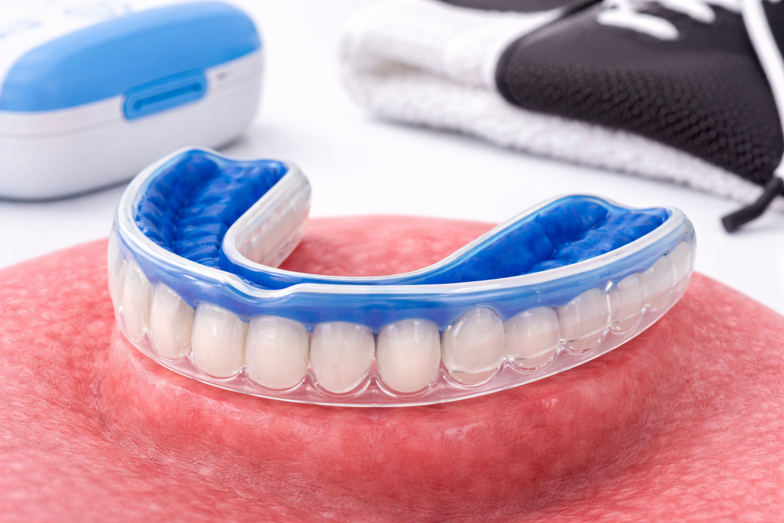 Custom night guard and sports occlusal guard displayed together